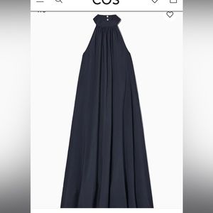 COS Halter Dress Navy Blue